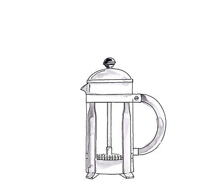 Illustration of a French press