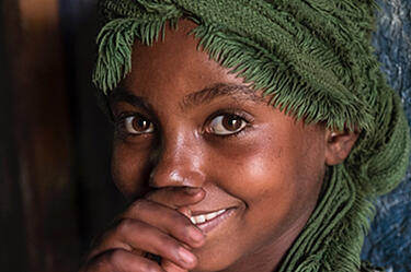 Smaidoša etiopiešu meitene