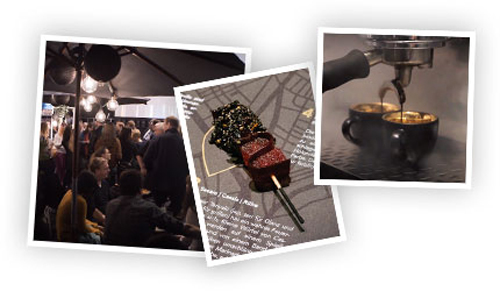 Eindrücke der Dallmayr Black Night 2019, (Messestand Food Pairing frisch gebrühter Espresso aus Siebträgermaschine)
