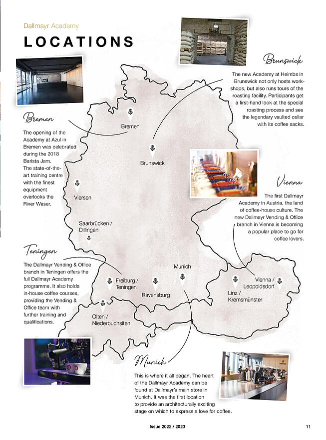 Dallmayr HORECA magazin kávékészítési és kávékészítési koncepciókkal a vendéglátóipari szektor számára