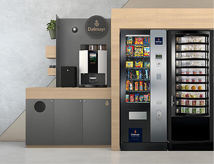 Angolo caffè Dallmayr con Coffeepoint e distributori automatici di snack