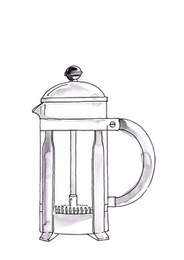 Illustration of a French press