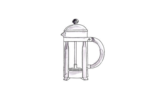 Illustration of a French press