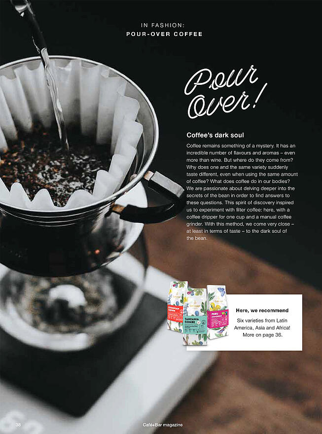 Magazyn gastronomii Dallmayr z koncepcjami przygotowywania kawy i kawą dla gastronomii