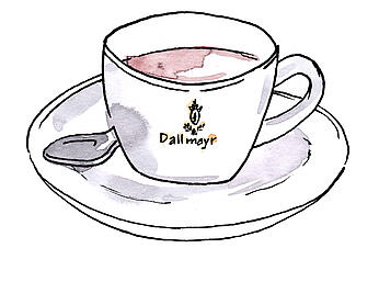 Illustration Dallmayr Kaffee in weißer Tasse