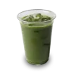 Iced Matcha mit Eiswürfeln