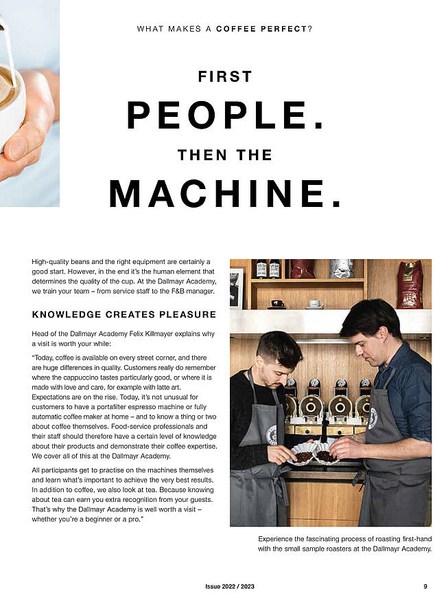 Magazine Dallmayr dédié à la restauration avec concepts de préparation du café et café pour la restauration