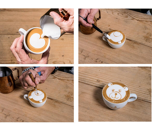 Latte Art Bär Motiv
